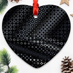 Black Abstract Pattern Ornament (heart) by SpinnyChairDesigns