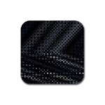 Black Abstract Pattern Rubber Square Coaster (4 pack)  Front