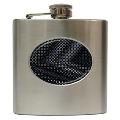 Black Abstract Pattern Hip Flask (6 Oz) by SpinnyChairDesigns