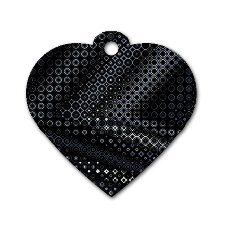 Black Abstract Pattern Dog Tag Heart (One Side)