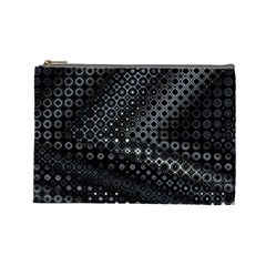 Black Abstract Pattern Cosmetic Bag (large) by SpinnyChairDesigns