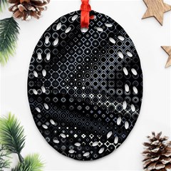 Black Abstract Pattern Ornament (oval Filigree) by SpinnyChairDesigns