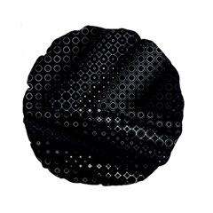 Black Abstract Pattern Standard 15  Premium Round Cushions by SpinnyChairDesigns