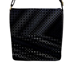 Black Abstract Pattern Flap Closure Messenger Bag (l) by SpinnyChairDesigns