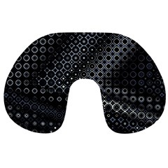 Black Abstract Pattern Travel Neck Pillow by SpinnyChairDesigns