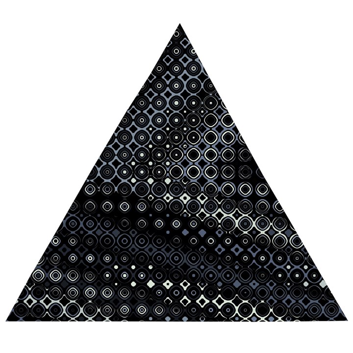 Black Abstract Pattern Wooden Puzzle Triangle