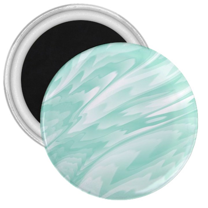 Biscay Green White Feathered Swoosh 3  Magnets