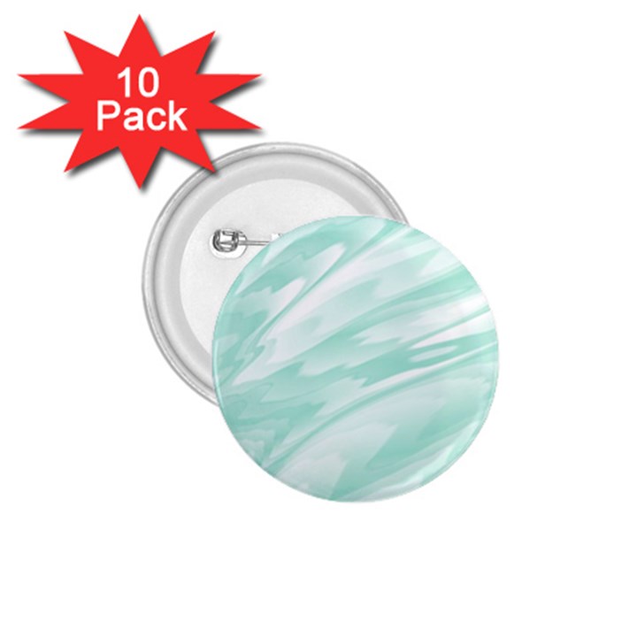 Biscay Green White Feathered Swoosh 1.75  Buttons (10 pack)