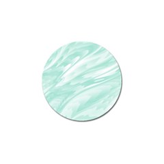 Biscay Green White Feathered Swoosh Golf Ball Marker by SpinnyChairDesigns