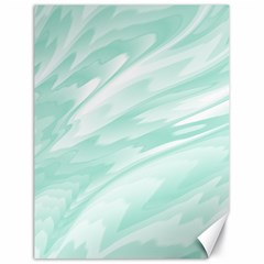 Biscay Green White Feathered Swoosh Canvas 18  X 24  by SpinnyChairDesigns