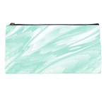 Biscay Green White Feathered Swoosh Pencil Case Front