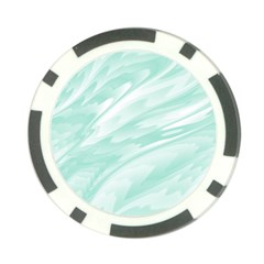 Biscay Green White Feathered Swoosh Poker Chip Card Guard (10 Pack) by SpinnyChairDesigns