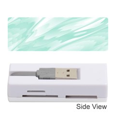 Biscay Green White Feathered Swoosh Memory Card Reader (stick) by SpinnyChairDesigns