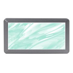 Biscay Green White Feathered Swoosh Memory Card Reader (mini) by SpinnyChairDesigns