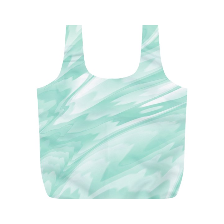 Biscay Green White Feathered Swoosh Full Print Recycle Bag (M)