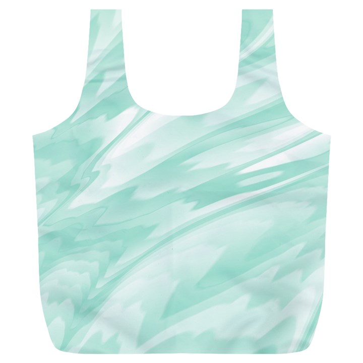 Biscay Green White Feathered Swoosh Full Print Recycle Bag (XL)