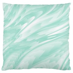 Biscay Green White Feathered Swoosh Standard Flano Cushion Case (two Sides) by SpinnyChairDesigns