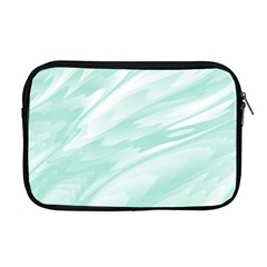 Biscay Green White Feathered Swoosh Apple Macbook Pro 17  Zipper Case by SpinnyChairDesigns