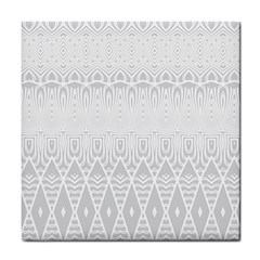 Boho White Wedding Pattern Tile Coaster by SpinnyChairDesigns