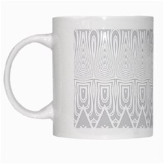 Boho White Wedding Pattern White Mugs by SpinnyChairDesigns