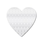 Boho White Wedding Pattern Heart Magnet Front