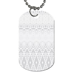 Boho White Wedding Pattern Dog Tag (one Side) by SpinnyChairDesigns