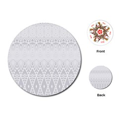 Boho White Wedding Pattern Playing Cards Single Design (round) by SpinnyChairDesigns