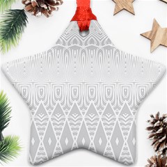 Boho White Wedding Pattern Star Ornament (two Sides) by SpinnyChairDesigns