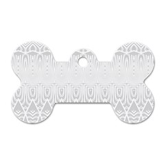 Boho White Wedding Pattern Dog Tag Bone (one Side) by SpinnyChairDesigns