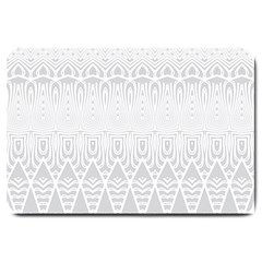 Boho White Wedding Pattern Large Doormat  by SpinnyChairDesigns