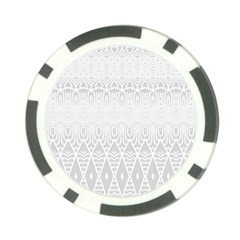 Boho White Wedding Pattern Poker Chip Card Guard by SpinnyChairDesigns