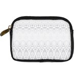 Boho White Wedding Pattern Digital Camera Leather Case Front