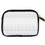 Boho White Wedding Pattern Digital Camera Leather Case Back