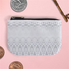 Boho White Wedding Pattern Mini Coin Purse by SpinnyChairDesigns