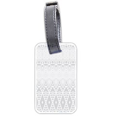 Boho White Wedding Pattern Luggage Tag (one Side) by SpinnyChairDesigns