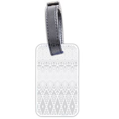 Boho White Wedding Pattern Luggage Tag (two Sides) by SpinnyChairDesigns