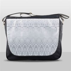 Boho White Wedding Pattern Messenger Bag by SpinnyChairDesigns