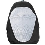 Boho White Wedding Pattern Backpack Bag Front