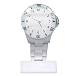 Boho White Wedding Pattern Plastic Nurses Watch Front