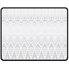 Boho White Wedding Pattern Double Sided Fleece Blanket (medium)  by SpinnyChairDesigns