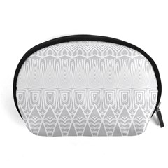 Boho White Wedding Pattern Accessory Pouch (large) by SpinnyChairDesigns