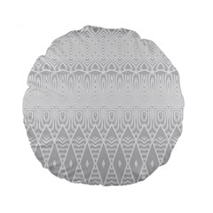 Boho White Wedding Pattern Standard 15  Premium Flano Round Cushions by SpinnyChairDesigns