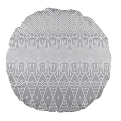 Boho White Wedding Pattern Large 18  Premium Flano Round Cushions by SpinnyChairDesigns