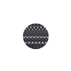 Boho Black And White Pattern 1  Mini Buttons by SpinnyChairDesigns