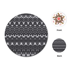 Boho Black And White Pattern Playing Cards Single Design (round) by SpinnyChairDesigns