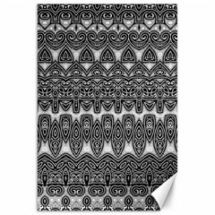 Boho Black And White Pattern Canvas 20  X 30  by SpinnyChairDesigns