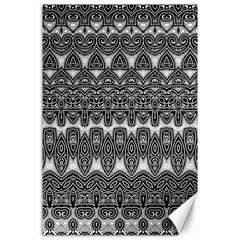 Boho Black And White Pattern Canvas 24  X 36  by SpinnyChairDesigns