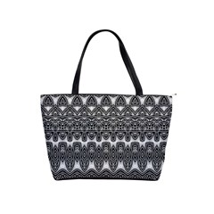 Boho Black And White Pattern Classic Shoulder Handbag by SpinnyChairDesigns