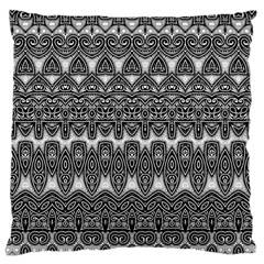 Boho Black And White Pattern Large Cushion Case (two Sides) by SpinnyChairDesigns