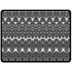 Boho Black And White Pattern Double Sided Fleece Blanket (large)  by SpinnyChairDesigns